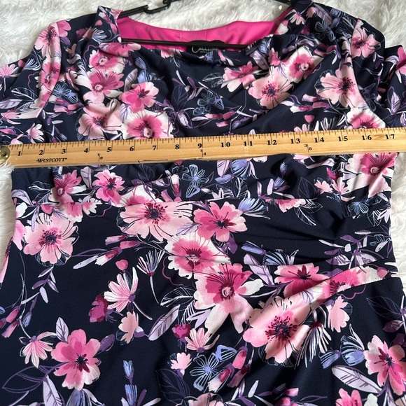 Connected Apparel Pink and Navy Floral Dress - Picture 7 of 9